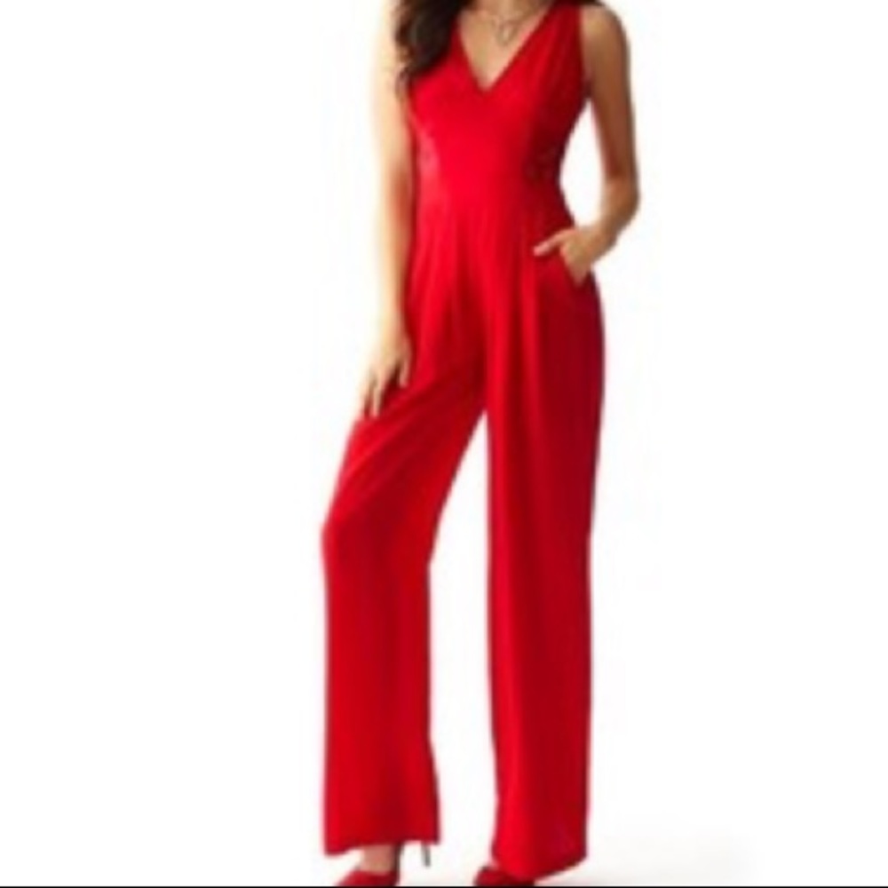 GUESS Red Sleeveless Lace Jumpsuit Size 6